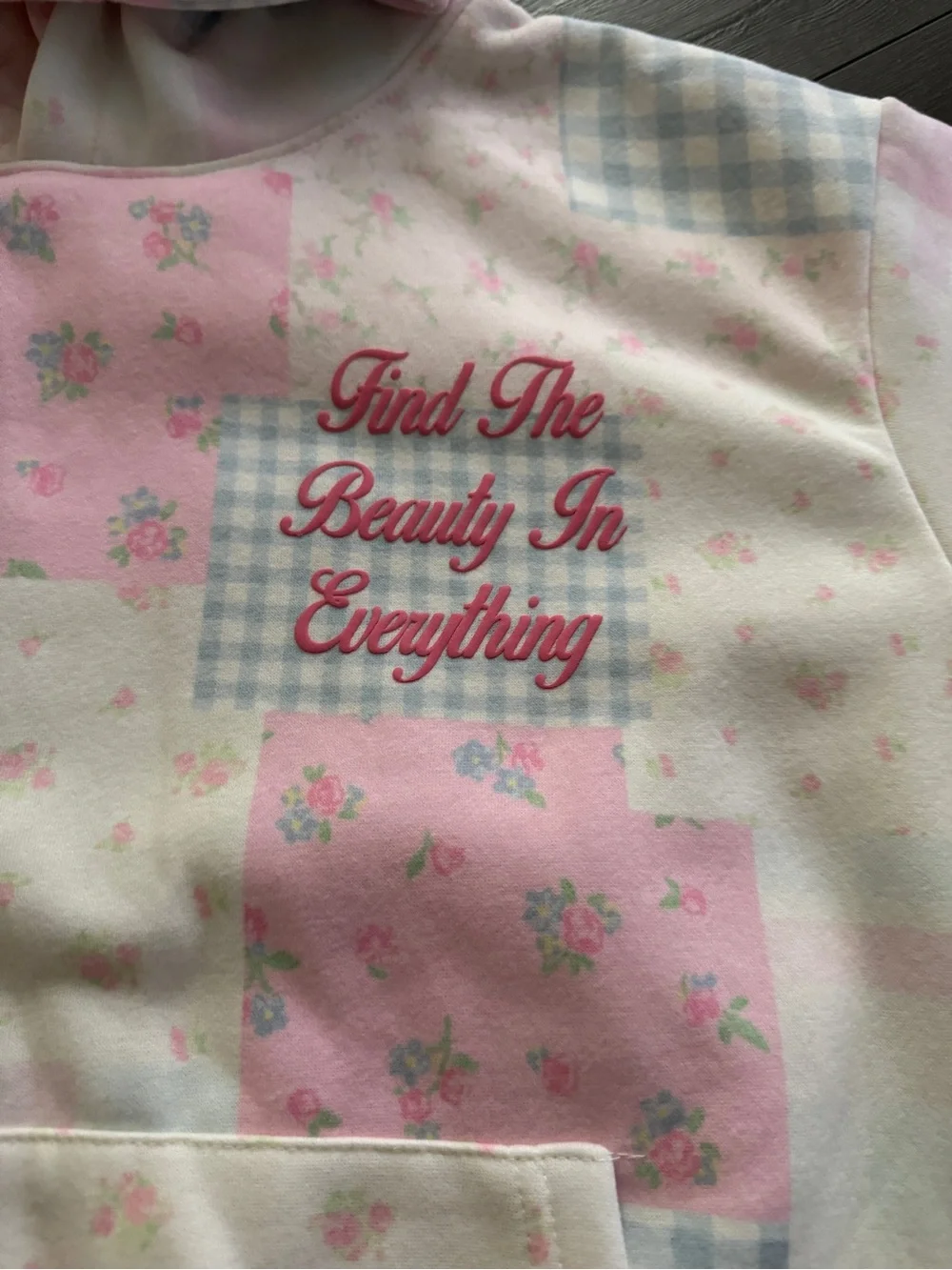 Altar’d State Pink Patchwork Hoodie size XS